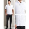 INSPIRE CHIC Men's Solid Short Sleeve Cotton Regular Fit Button Down Business Oxford Shirt - 4 of 4