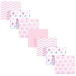 Luvable Friends Baby Girl Cotton Flannel Receiving Blankets, Pink Dots Chevron 7-Pack, One Size