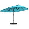 Costway 15Ft Patio Double-Sided Solar LED Market Umbrella Crank Base Beige/Tan/Orange/Burgundy/Gray/Turquoise - 2 of 4