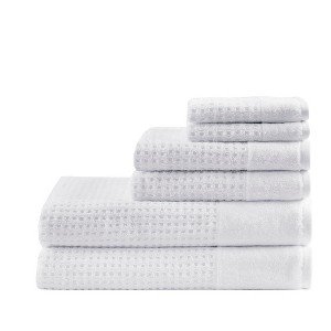 Gracie Mills Dionne Cotton Waffle Jacquard Antimicrobial Bath Towel 6 Piece Set - 1 of 4