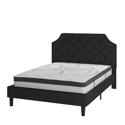 Emma and Oliver Tufted Platform Bed with 10 Inch Pocket Spring Mattress