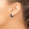 Chisel Stainless Steel Polished Blue IP-plated Laser cut 4mm Hinged Hoop Earrings - 3 of 4
