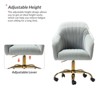 Alex Velvet Height-adjustable Swivel Task Office Chair with Channel-tufted Back and Gold Metal Base | Karat Home - 3 of 4