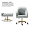 Alex Velvet Height-adjustable Swivel Task Office Chair with Channel-tufted Back and Gold Metal Base | Karat Home - image 3 of 4