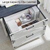 SinCiDo Farmhouse File Cabinet 2 Drawer w/Lock, Home Office Lateral Filing Cabinet Compatible Legal Letter A4 F4 Size Documents - 4 of 4