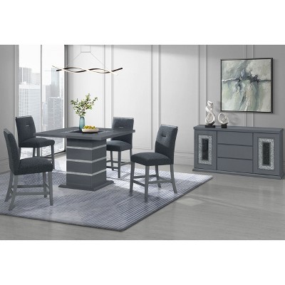 NicBex Wooden Bar Stools Set of 2, Fashion Upholstered Counter Stool Chair with Back and Nailhead Trim for Bar, Kitchen