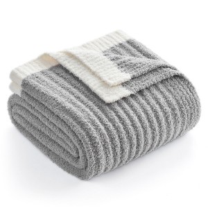 Snuggle Sac Reversible Knit Throw Blanket Soft Ribbed Textured Blanket for All Seasons - 1 of 4