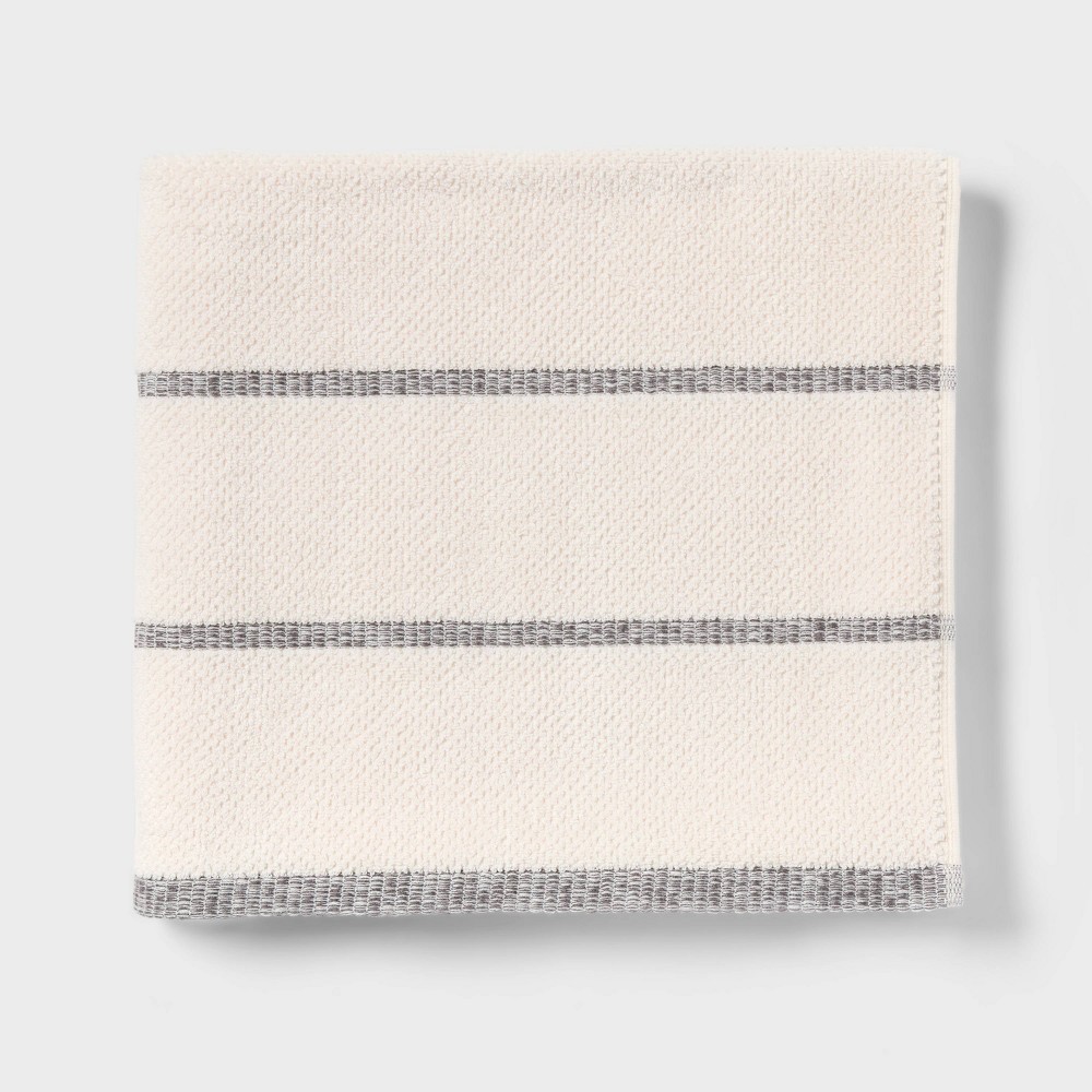 Strie Textured Stripe Bath Towel Gray - Threshold™