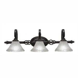 Toltec Lighting Elegante 3 - Light Vanity in  Dark Granite with 7" Frosted Crystal Shade - 1 of 1