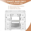 MAYEERTY 36" Bathroom Vanity without Sink Cabinet Base 1 Cabinet 6 Drawers White - 3 of 4