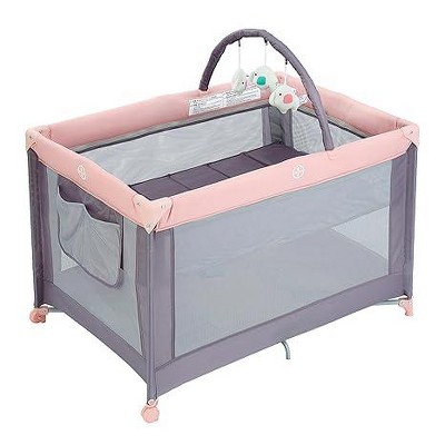 Pro Goleem Portable Playard with Mat Pad and Toy Bar Pink Play Yard for Baby