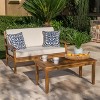 CAVINAS Outdoor Loveseat with Coffee Table, Acacia Wood Patio Couch Set, Modern Patio Sectional Furniture Set for Backyard - 2 of 4