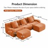 Aukfa Modular Teddy Fabric Sofa,Convertible Modular Sectional Sofa Set with 2 Ottomans, 3-Seats Soft Boneless Design for Living Room, Orange - 4 of 4