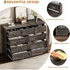 9-Drawer Dresser for Bedroom, 47" Wide Dressers Wood Vintage Chest of Drawers with Natural Texture and Vintage Gold Floral Handles - 4 of 4