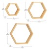 Mind Reader Hexagon Floating Shelves Set of 3 Honeycomb Organizer - 3 of 4