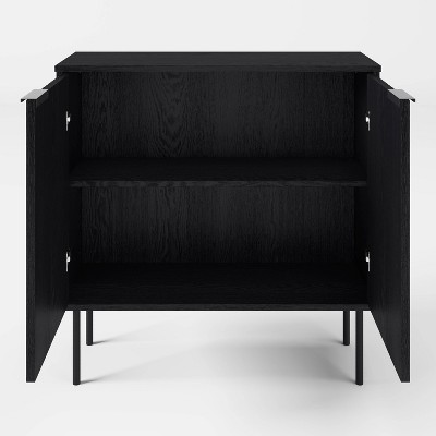 Lysander Black MDF Fluted Door Storage Bar Cabinet