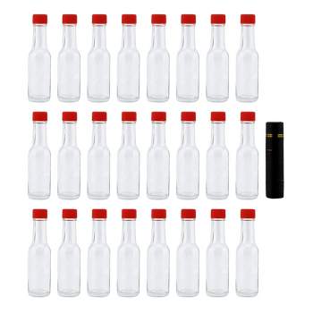 Cornucopia Brands 3oz Mini Hot Sauce Bottles, Choose Bottle Set or Replacement Parts; w/Red Caps, Dripper Inserts, and Black Shrink Bands