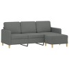 vidaXL Sofa 3-Seater Couch Sofa Armchair with Footstool for Living Room Fabric - Dark Gray - 4 of 4