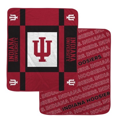 NCAA Indiana Hoosiers Reverse Block Double Sided Ultra Cozy Blanket
