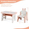 Costway Kids Drawing Table & Chair Set Graffiti Toddlers Art Activity Table & Chair Pink/Beige - 3 of 4