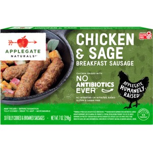 Applegate Naturals Chicken & Sage Breakfast Sausages - Frozen - 7oz/10ct - 1 of 4