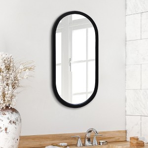 Americanflat - 12x24 Back Large Oval Mirror Pill Shaped Aluminum Frame for Living Room Bedroom Bathroom - 1 of 4