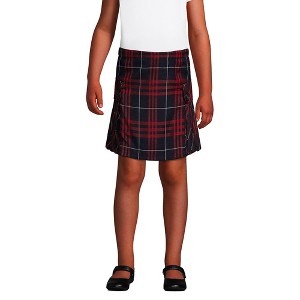 Lands' End School Uniform Kids Side Pleat Plaid Skort Above Knee - 1 of 3