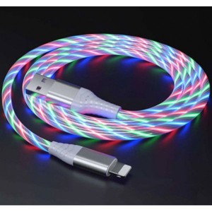 MAGIC JOHN 2.4A RGB LED Light Durable USB Cable for IPhone IOS Lighting 3FT - 1 of 4