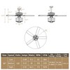 Tangkula 50" Ceiling Fan Light w/ 5 Explosion-Proof Glass Lampshades, Remote Control, Time Function, 3-Speed Adjustment, Noiseless Reversible Motor - 4 of 4