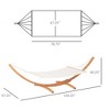 Outdoor Extra Large 12.8' Hammock with Heavy-Duty Wooden Stand, Indoor/Outdoor Boho Nap Bed in Natural Cotton - 3 of 4