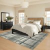 Large 9x12 Machine Washable Rug with Rubber Backing Stain-Resistant Geometric Dining Room Rug Ultra-Soft Plaid Neutral Accent Carpet for Living Room - 4 of 4