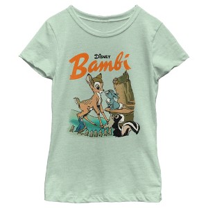 Girl's Bambi Retro Poster T-Shirt - 1 of 4