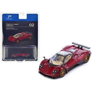 Pagani Zonda F Rosso Dubai Red Metallic "Hypercar League Collection" 1/64 Diecast Model Car by PosterCars - 1 of 3