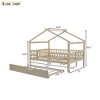 Twin/Full Size House Bed Frame with Twin Size Trundle, Wooden Daybed with Fence - ModernLuxe - 3 of 4