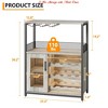 Living Room Wine Bar Rack Cabinet w/ Storage Space & Detachable Wine Rack, Coffee Bar w/ Glass Holder, 3-Tier Kitchen Buffet Cabinet - 2 of 4