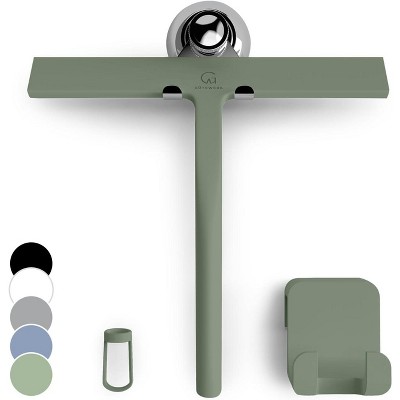 Shower Squeegee for Glass Doors, 11 Inch Silicone Window and Bathroom Cleaning Squeegee with Modern Design