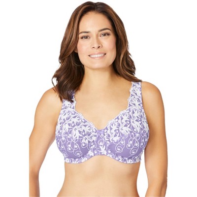 Amoureuse Women's Plus Size Embroidered Underwire Bra