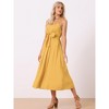 Allegra K Women's Summer Boho Casual Sleeveless Spaghetti Strap Tie Waist Flowy Maxi Sundresses - 2 of 4