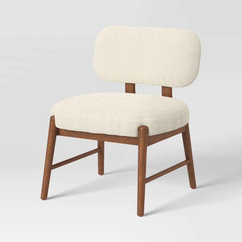 Citrine Shearling and Wood Accent Chair Cream - Threshold™