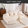 101'' Corduroy L-Shaped Modular Sectional Sofa with High-Density Sponge and 4 Pillows, No-Assembly Couch - 2 of 4
