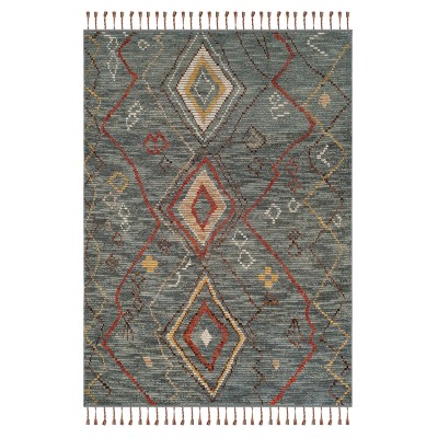 Gray Geometric Design Knotted Area Rug 6'X9' - Safavieh