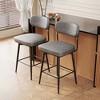 GDFStudio Bunyan Modern Metal and Faux Leather Upholstered Rotating Bar Chair(Set of 2) - 2 of 4