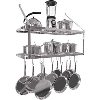 GeekDigg Pot Rack Organizer - Adjustable Height and Position Pan and Pot  Stacker - Kitchen Counter and Cabinet Pan Organizer - Shelf Rack/Pot Lid