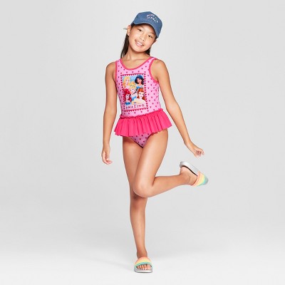 Girls Disney Princess One Piece Swimsuit Pink S Girl s Size