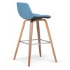 Sapphtopaz Modern Bar Stool Upholstered Dining Chairs with Curved Seat and Backrest Counter Height Barstools Set of 2 for Kitchen Island - 2 of 4