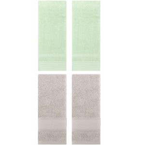 REGALWOVEN 4 Pcs Striped Comfortable Quick Drying Non-Linting Hand Towel 14" x 30" - 1 of 4