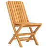 Folding Garden Chair Set of 2 Teak Solid Teak Wood Medium vidaXL - 3 of 4
