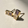 Domino Duo Crystal Studs in Gold - Honeycat - 2 of 4