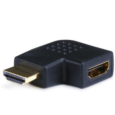 Monoprice HDMI Right Angle Port Saver Adapter (Male to Female), 90-Degree, Vertical Flat Left