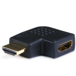 Monoprice HDMI Right Angle Port Saver Adapter (Male to Female), 90-Degree, Vertical Flat Left - 1 of 4